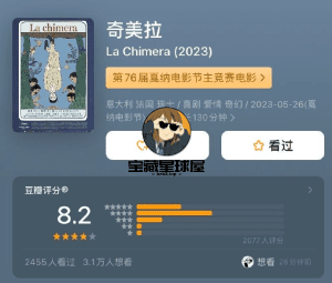 《奇美拉》本片豆瓣口碑资源高达8.2分!-山海之花 - 宝藏星球屋