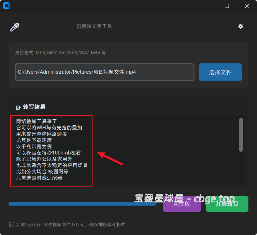图片[5]-电脑本地语音转文字软件：支持多格式 + AI 排版，做笔记效率直接翻倍，视频转文字+Whisper 本地识别，采访、口播、课程整理太爽了-山海之花 - 宝藏星球屋