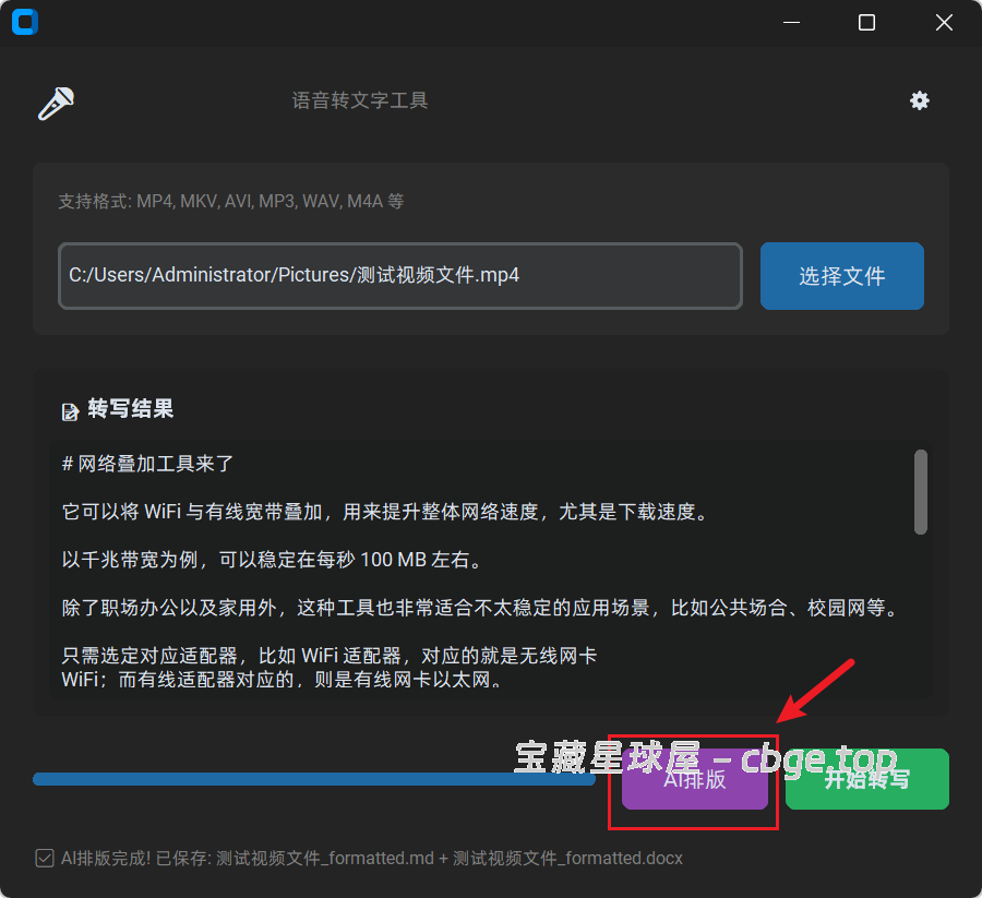 图片[6]-电脑本地语音转文字软件：支持多格式 + AI 排版，做笔记效率直接翻倍，视频转文字+Whisper 本地识别，采访、口播、课程整理太爽了-山海之花 - 宝藏星球屋