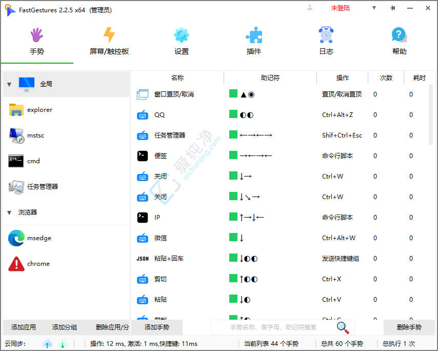 FastGestures v2.2.69 鼠标/触控板/屏手势软件截图