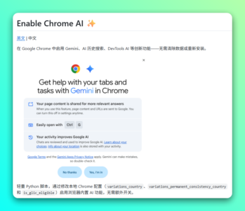 Enable Chrome AI：解锁 Chrome 内置 AI 功能的配置修改-山海之花 - 宝藏星球屋