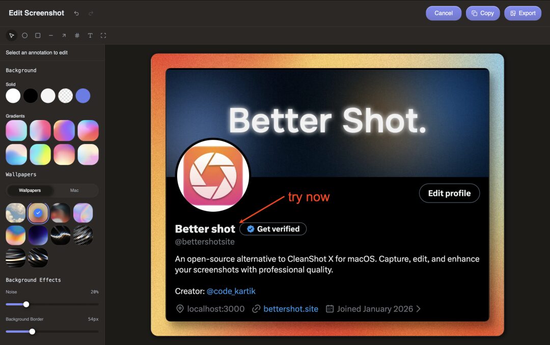 Better Shot 免费开源截图工具：截图像编辑与标注一体化处理-山海之花 - 宝藏星球屋