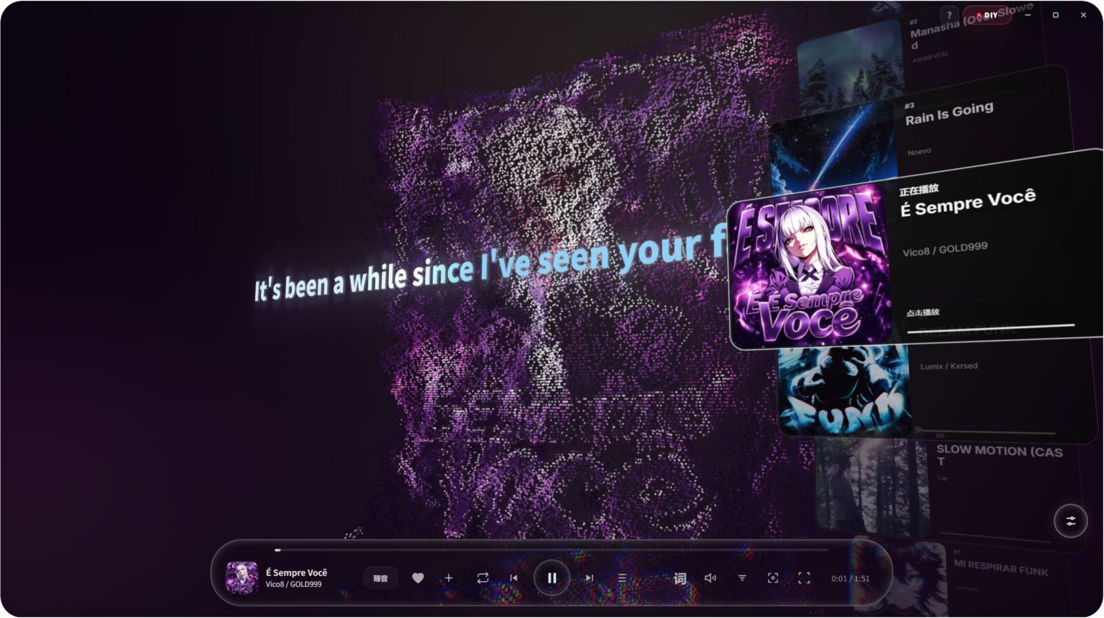 Mineradio v2.0.1 电脑沉浸式音乐播放器，支持粒子视觉、电影镜头、歌词舞台 截图