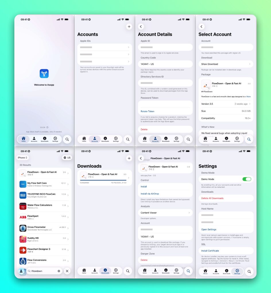 Asspp 多区账户管理工具:快速切换 Apple ID 并下载历史版本 截图