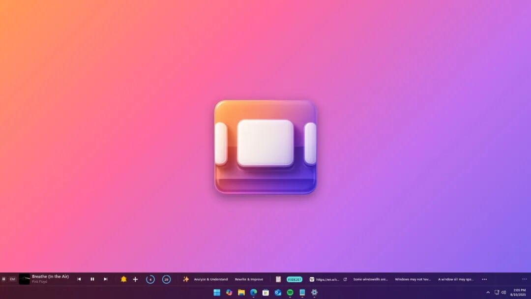 WindowSill 任务栏增强工具：为 Win11 添加媒体控制与剪贴板历史 截图