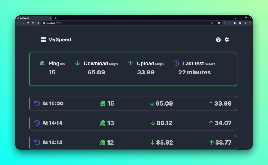MySpeed 开源网络测速监控工具:持续追踪带宽与延迟变化 截图