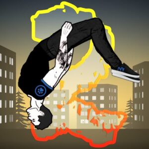 《后空翻狂热 2》v1.0.7 手机完整版！以精确的落地判定为核心，提供低学习成本、高重复挑战性的单点跑酷动作体验