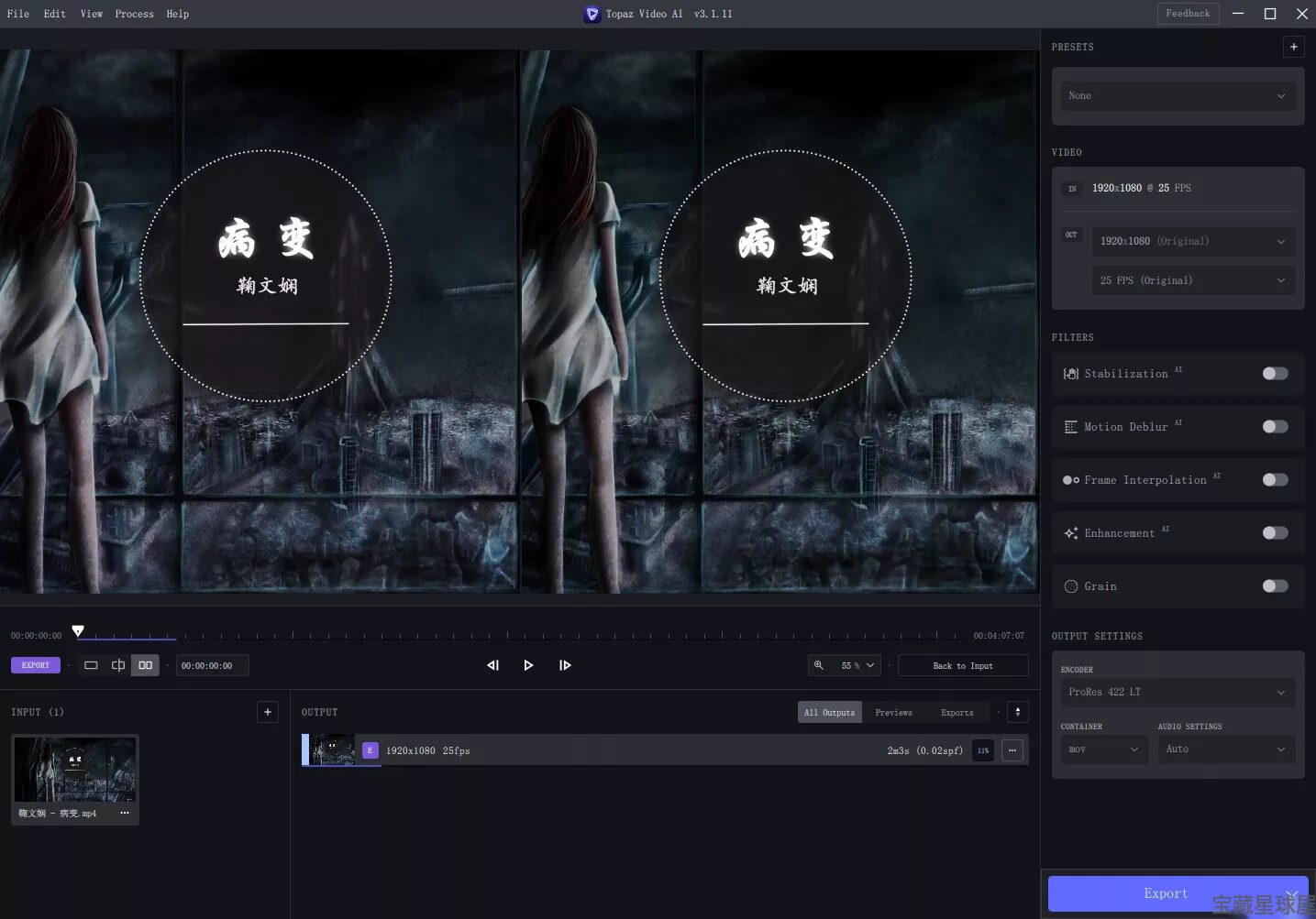 Topaz Video Pro 1.6.1 安装版：AI 驱动的视频画质增强与修 截图