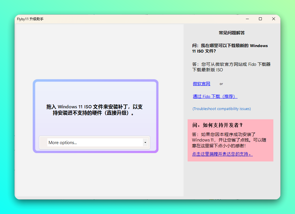 Flyby11 绕过限制工具：轻松升级 Win11 的免费开源方案 截图