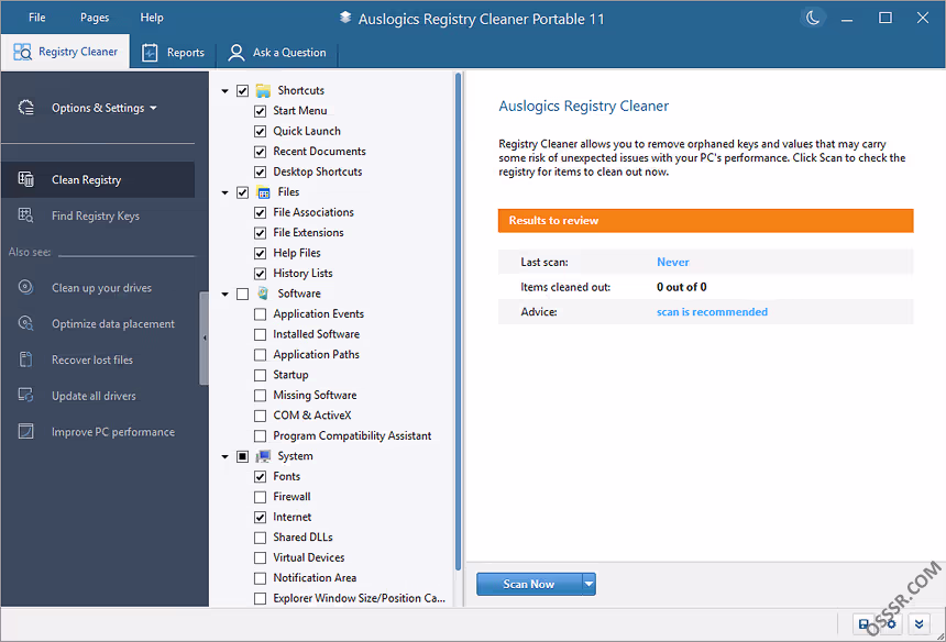 Auslogics Registry Cleaner 便携版：扫描清理注册表残留 截图