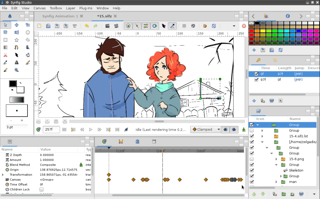 Synfig 免费开源2D动画制作工具：无逐帧动画与骨骼绑定创作平台 截图