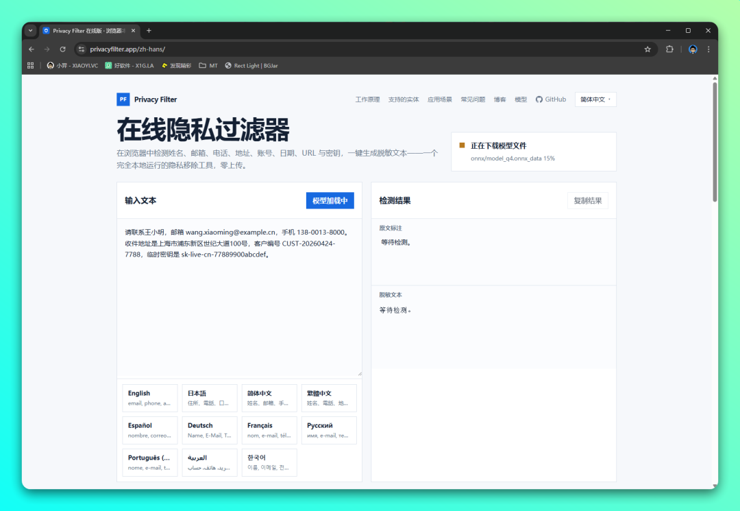 隐私过滤器：浏览器本地运行的隐私脱敏工具-山海之花 - 宝藏星球屋