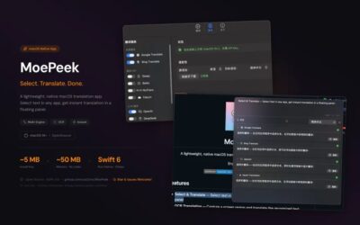 MoePeek 轻量翻译助手：macOS 菜单栏划词与截图翻译工具-山海之花 - 宝藏星球屋