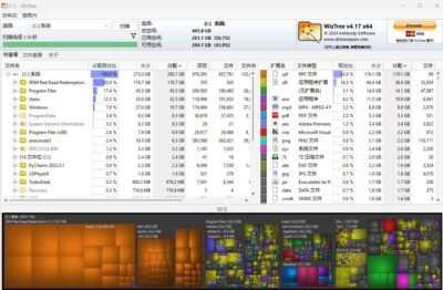 WizTree 磁盘分析工具 v4.32 便携版:快速扫描并可视化硬盘空间占用分-山海之花 - 宝藏星球屋