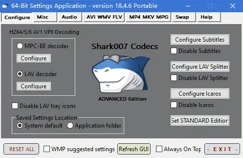 Shark007 Codecs 多媒体解码套件:为 Windows 播放器补齐格 截图