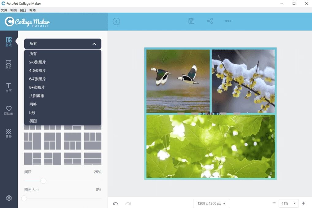 FotoJet Collage Maker 照片拼贴软件：快速制作个性拼贴画 截图