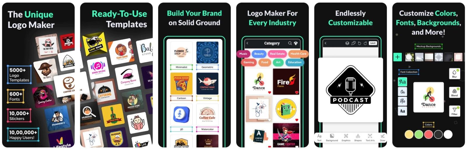 LogoWiz AI 标志生成器：输入基础信息智能匹配行业模板 截图