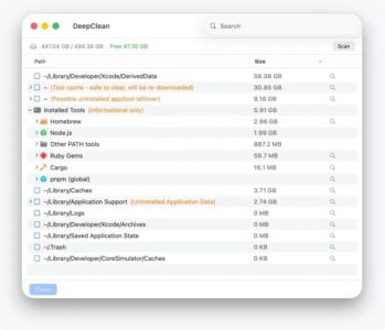 DeepClean 智能清理工具:高效扫描并清除 macOS 系统垃圾与开发残留-山海之花 - 宝藏星球屋