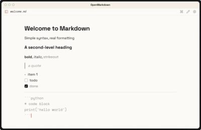 OpenMarkdown 原生 Markdown 编辑器：支持 AI 协同的轻量-山海之花 - 宝藏星球屋