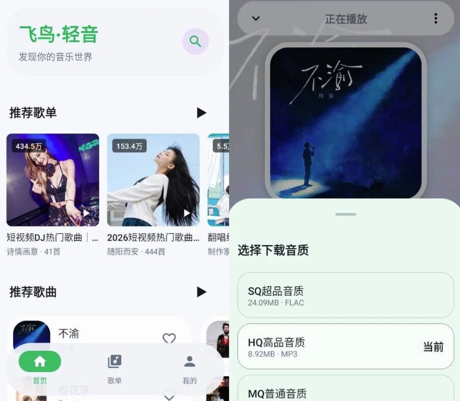 飞鸟·轻音 v1.1.9:三平台曲库聚合与无损音乐下载工具 截图
