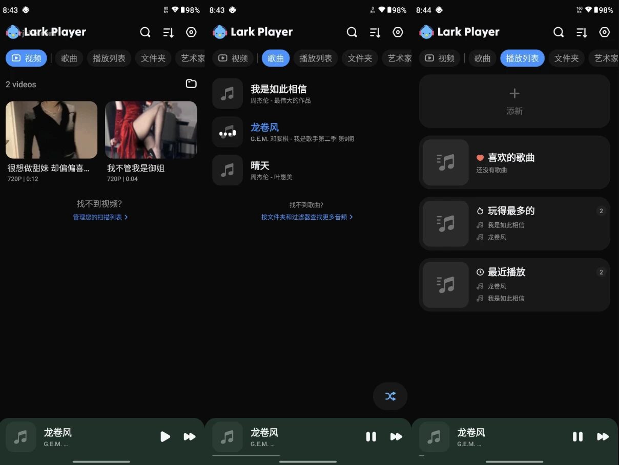 Lark Player 云雀播放器：本地音乐与视频播放的轻量级选择 截图