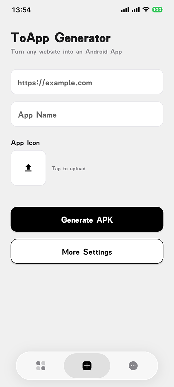 ToApp 网站转原生应用工具：快速生成安卓 App 的实用助手 截图