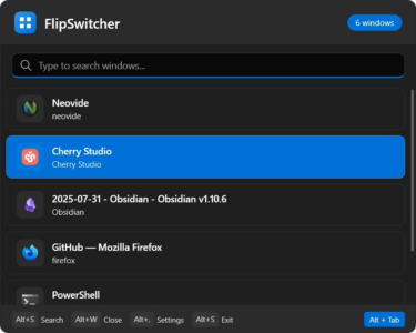 FlipSwitcher 窗口切换工具：用 Fluent 2 设计重塑 Alt--山海之花 - 宝藏星球屋