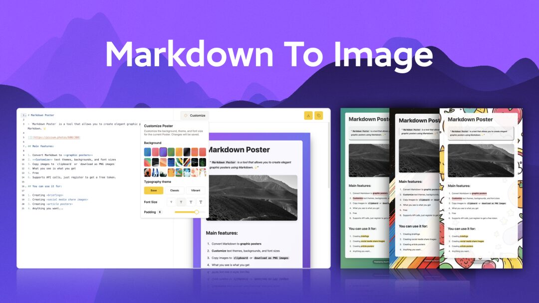 Markdown To Poster 海报生成组件:将 Markdown 文本一-山海之花 - 宝藏星球屋