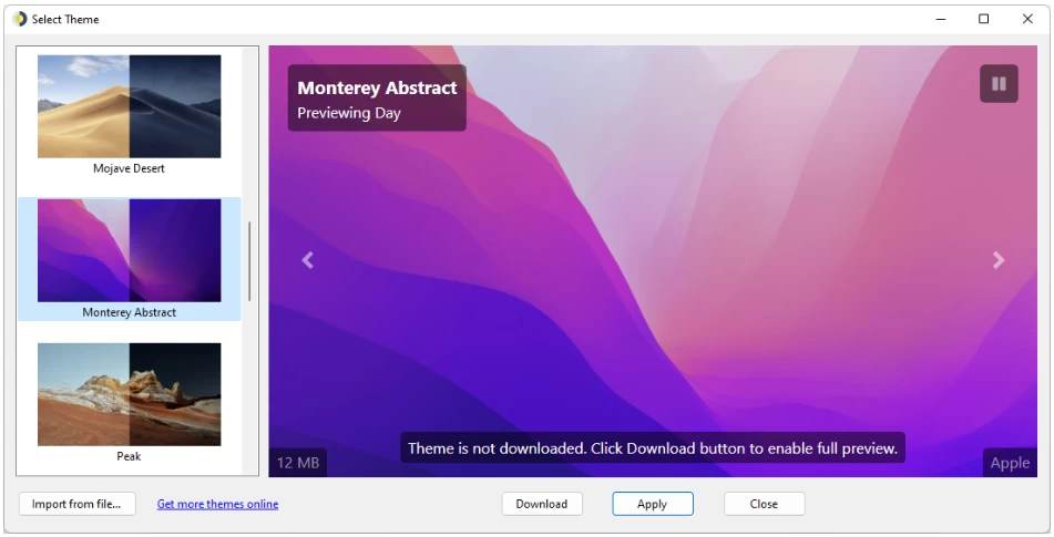 WinDynamicDesktop 动态壁纸工具:根据时间自动切换桌面背景 截图