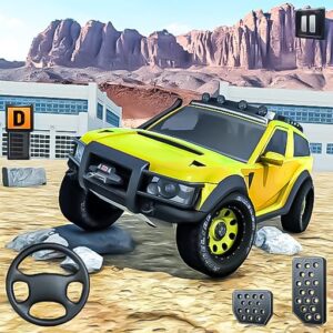 《Offroad 4×4 Driving Car Games》v1.2.17 手机完整版！开放地图自由驾驶，保留上坡打滑和泥地陷轮的硬核越野反馈，但简化到无需学习成本，所有操作两个按键完成