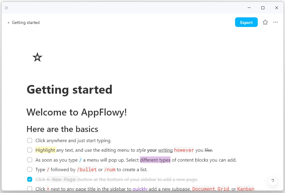 AppFlowy 本地笔记：开源跨平台笔记与任务管理工具 截图