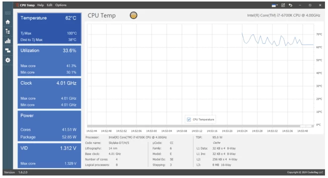 CPU Temp 实时监测CPU温度：掌握硬件运行状态的小工具 截图