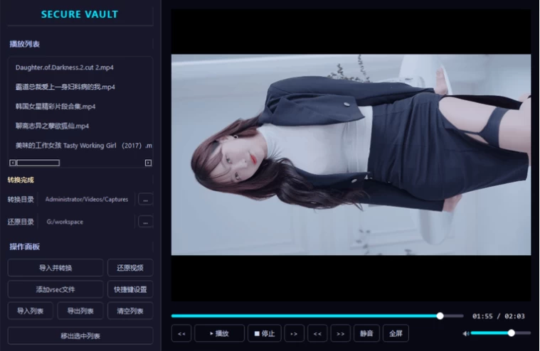 Secure Vault Player 隐私视频播放器：本地文件加密管理与安全播 截图