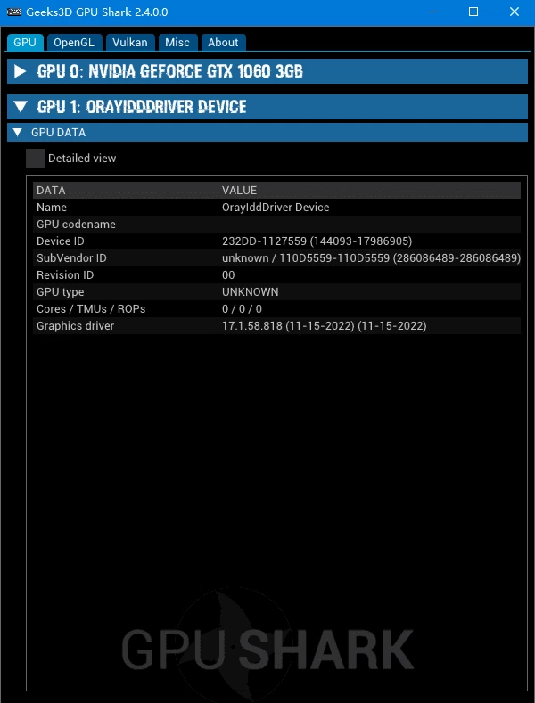 GPU Shark II 显卡监视工具：实时查看GPU状态与硬件信息 截图