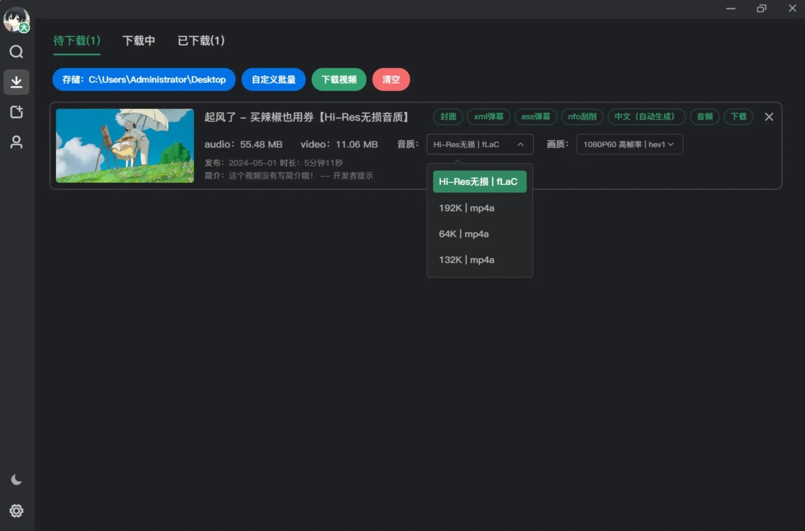 Bilidown B站视频下载工具：批量获取视频、弹幕与封面-山海之花 - 宝藏星球屋