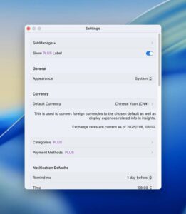SubManager 1.8.9 订阅集中管理工具，提前 90 天提醒续费并支持 iCloud 同步与货币换算-山海之花 - 宝藏星球屋