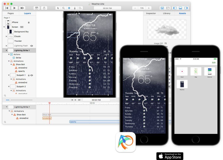 Kite 2.1.2 Mac 动画原型设计工具，可视化时间轴与脚本驱动交互动效制作-山海之花 - 宝藏星球屋