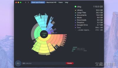 DaisyDisk for Mac 磁盘空间分析工具，可视化扫描清理大文件释放存储-山海之花 - 宝藏星球屋