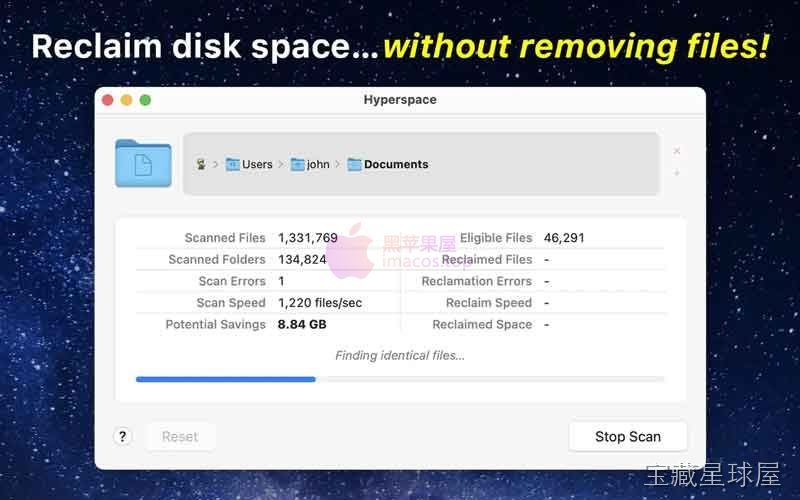 Hyperspace 1.7 重复文件清理工具，用克隆技术安全释放 Mac 磁盘空间-山海之花 - 宝藏星球屋