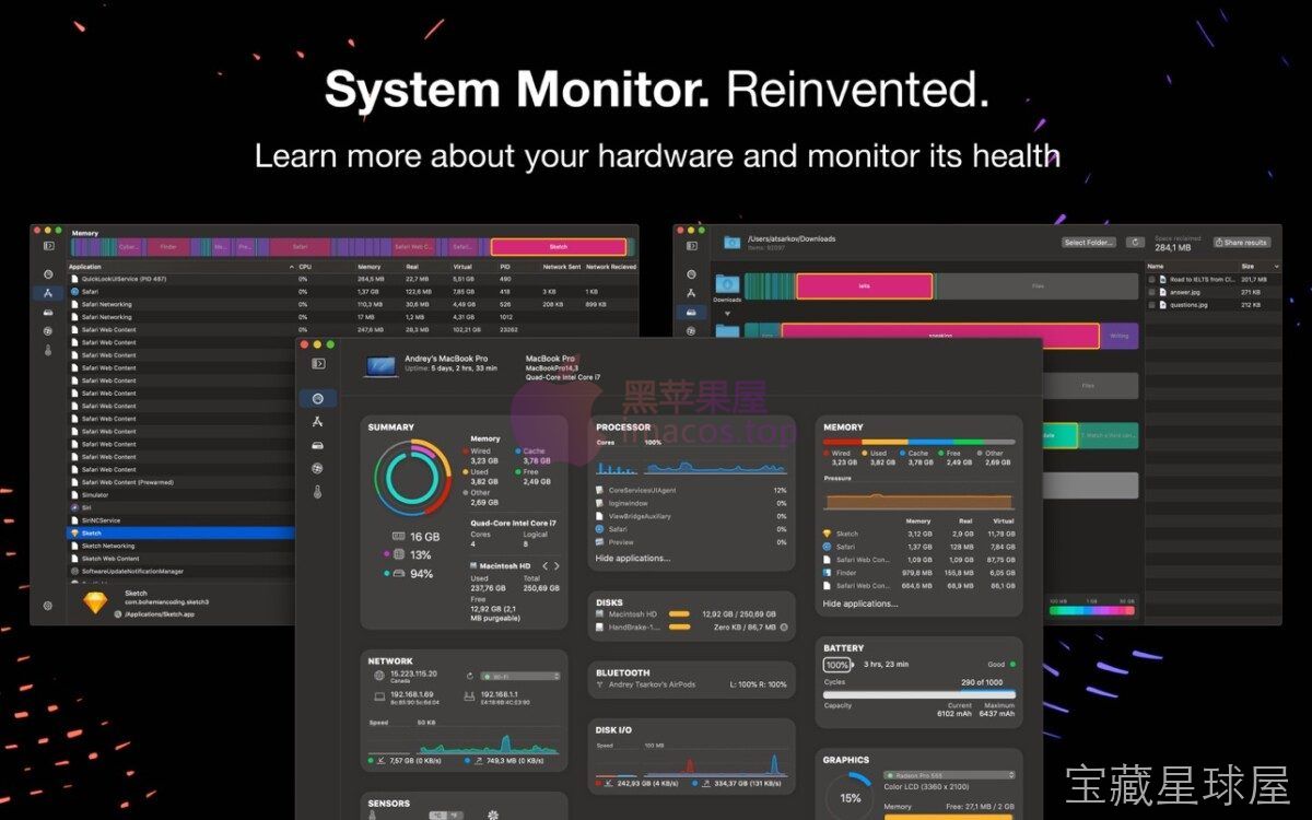 iStatistica Pro 7.1.1 系统监控工具，实时掌握 Mac 运行状态与网络数据-山海之花 - 宝藏星球屋