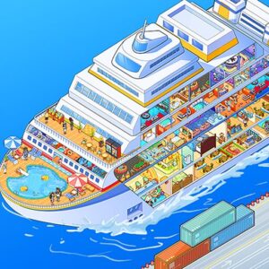 《My Cruise》v1.10.2 手机MOD版！点击收集资源并逐步改装豪华游轮，解锁全球港口航线-山海之花 - 宝藏星球屋