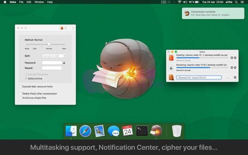 Keka v1.6.7(5729) 中文破解版，Mac 平台老牌压缩解压工具，支持拖拽压缩与分卷加密-山海之花 - 宝藏星球屋