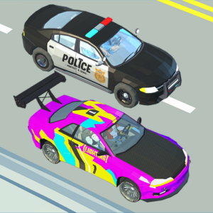 《疯狂冲刺3D: 赛车游戏》v2.93.0 手机MOD版！操控劫匪车辆在警车包围中持续变道躲避，以距离和金币结算的休闲追逃玩法