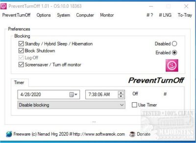 PreventTurnOff 禁止电脑睡眠休眠：临时锁定系统待机状态的实用小工具-山海之花 - 宝藏星球屋
