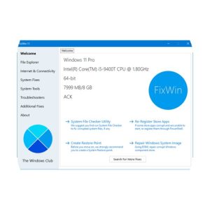 FixWin Win11/10系统修复工具：全面诊断与一键修复系统问题的实用软件-山海之花 - 宝藏星球屋