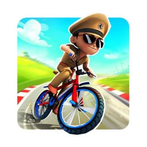 《Little Singham Cycle Race》v1.1.309 手机完整版！扮演勇敢警察小辛格姆驾驶自行车，在不同场景赛道中滑动避障并收集金币完成跑酷冒险