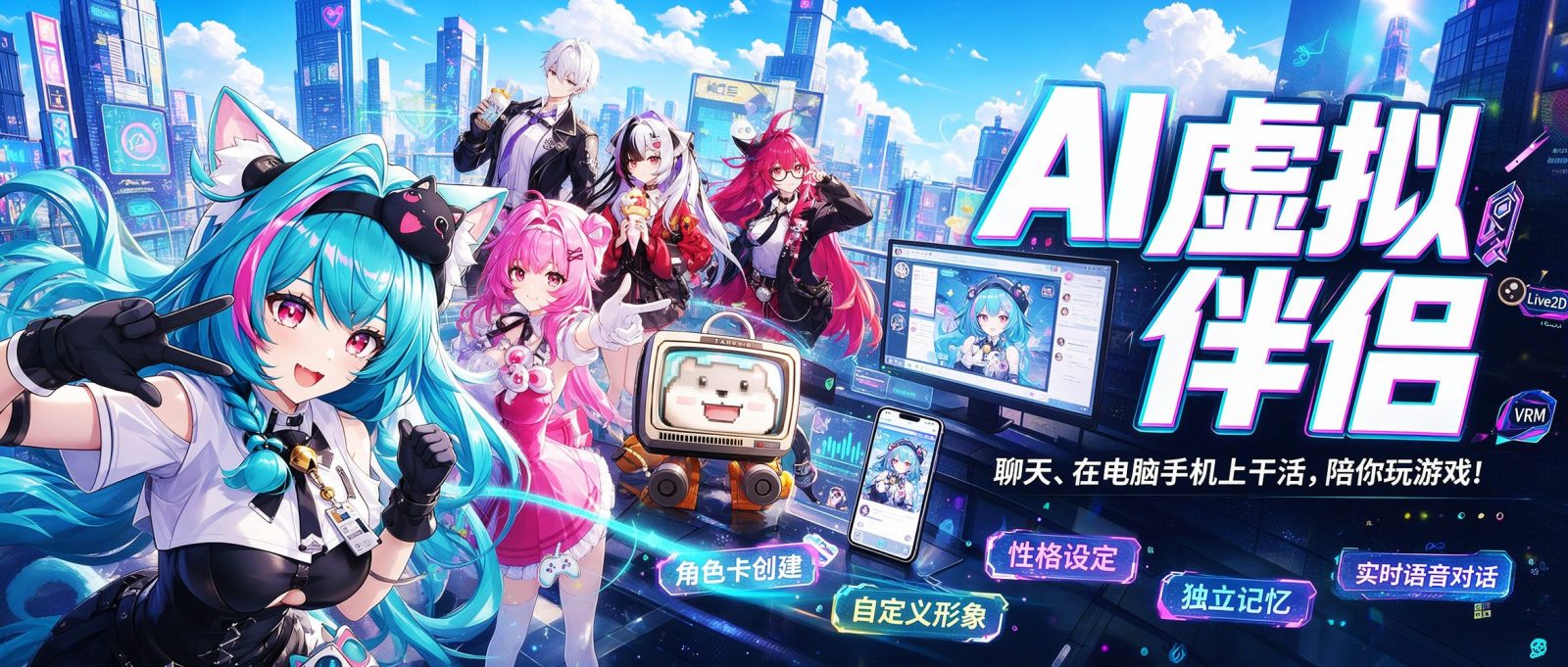 AI虚拟伴侣 AIRI v0.12.0 不只能聊天，还支持Live2D、VRM、语音、角色卡 截图
